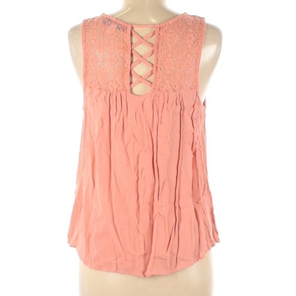 Buttons Coral Sleeveless lace crepe swing tank top women’s medium - Picture 2 of 6